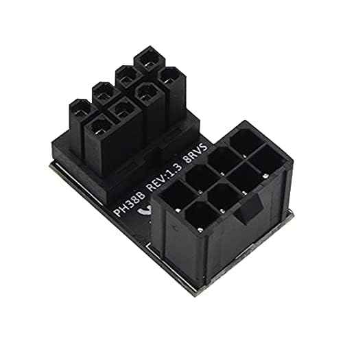 WLGQ ATX Female to Male 6pin Adapter 180 Degree Angled RVS for Desktop Graphics Card - WLGQHUB