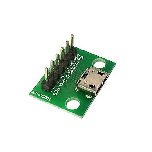 WLGQ Micro USB 2.0 Breakout Board - 6-Pin Test PCB Interface, 10 Pack for Easy Connections - WLGQHUB