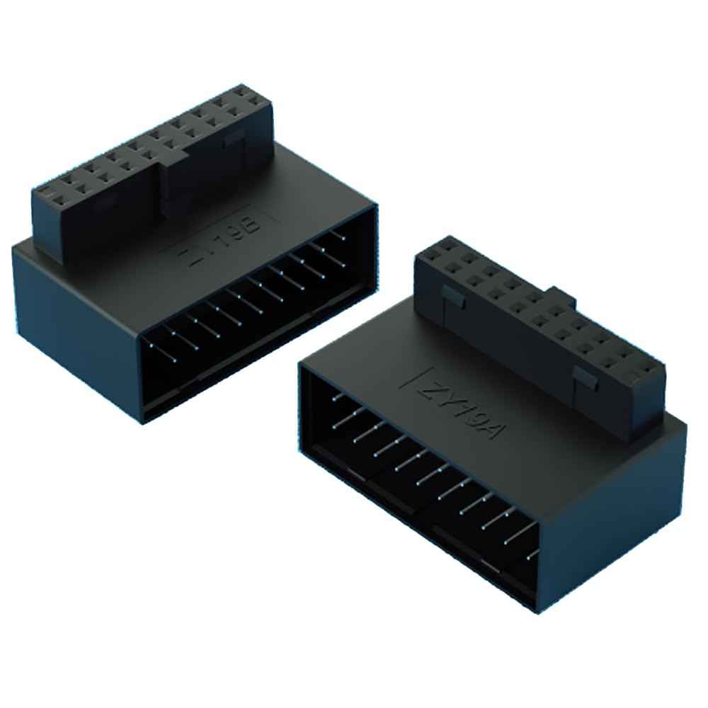 WLGQ USB 3.0 Right Angle Extension Adapter 90 Degree Male to Female for Efficient Cable Management & Easy PC Assembly - WLGQHUB