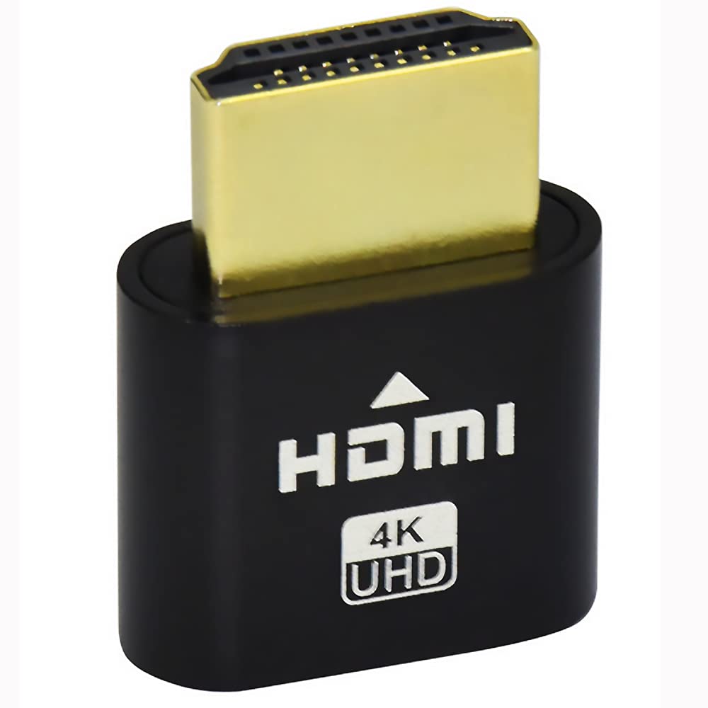 WLGQ 4K HDMI Dummy Load Emulator - High Resolution Virtual Monitor Display Adapter (Black - 1pc) - WLGQHUB