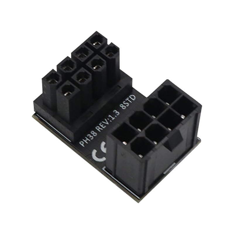 WLGQ ATX Female to Male 6pin Adapter 180 Degree Angled RVS for Desktop Graphics Card - WLGQHUB