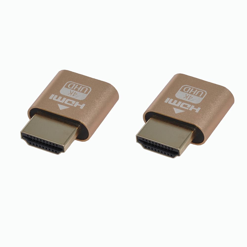 WLGQ 4K HDMI Dummy Load Emulator - High Resolution Virtual Monitor Display Adapter (Black - 1pc) - WLGQHUB