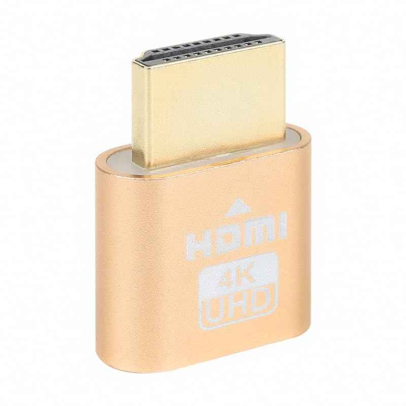 WLGQ 4K HDMI Dummy Load Emulator - High Resolution Virtual Monitor Display Adapter (Black - 1pc) - WLGQHUB