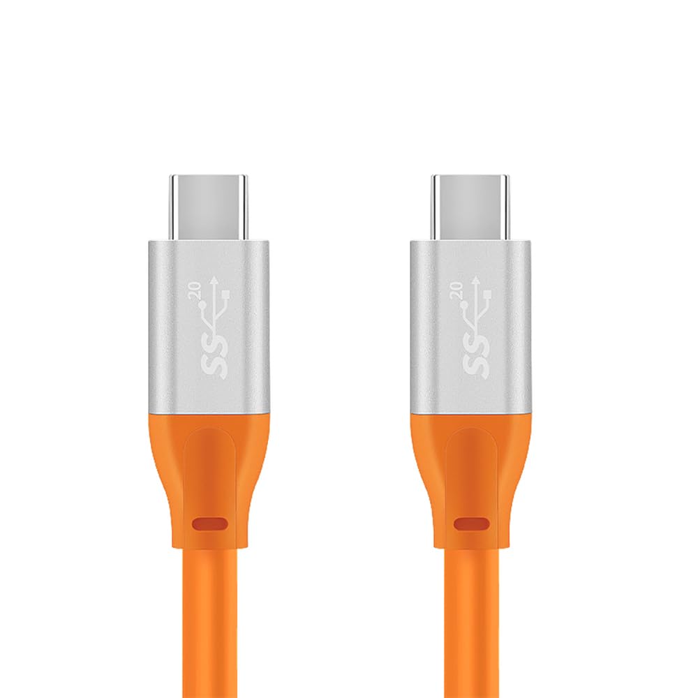 WLGQ USB C to USB C Fast Charge Cable - 3.2 GEN 2 100W, 20Gbps E-Marker Type-C, 4K@60Hz Video, 3ft Orange - WLGQHUB