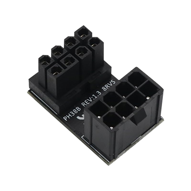 WLGQ ATX Female to Male 6pin Adapter 180 Degree Angled RVS for Desktop Graphics Card - WLGQHUB