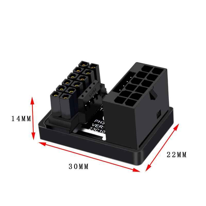 WLGQ ATX 3.0 12VHPWR Adapter - 16Pin to 3x 8-Pin PCIe 5.0 Graphics Card Power Adapter, 600W, 180° Aluminum Alloy, Black - WLGQHUB