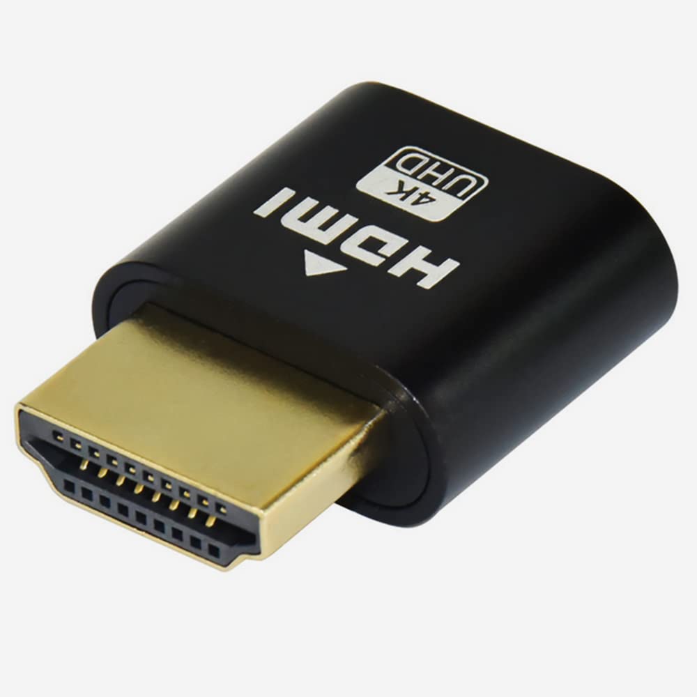 WLGQ 4K HDMI Dummy Load Emulator - High Resolution Virtual Monitor Display Adapter (Black - 1pc) - WLGQHUB