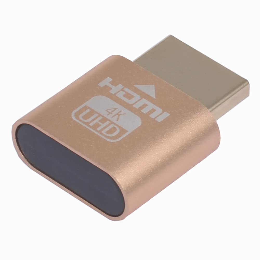 WLGQ 4K HDMI Dummy Load Emulator - High Resolution Virtual Monitor Display Adapter (Black - 1pc) - WLGQHUB