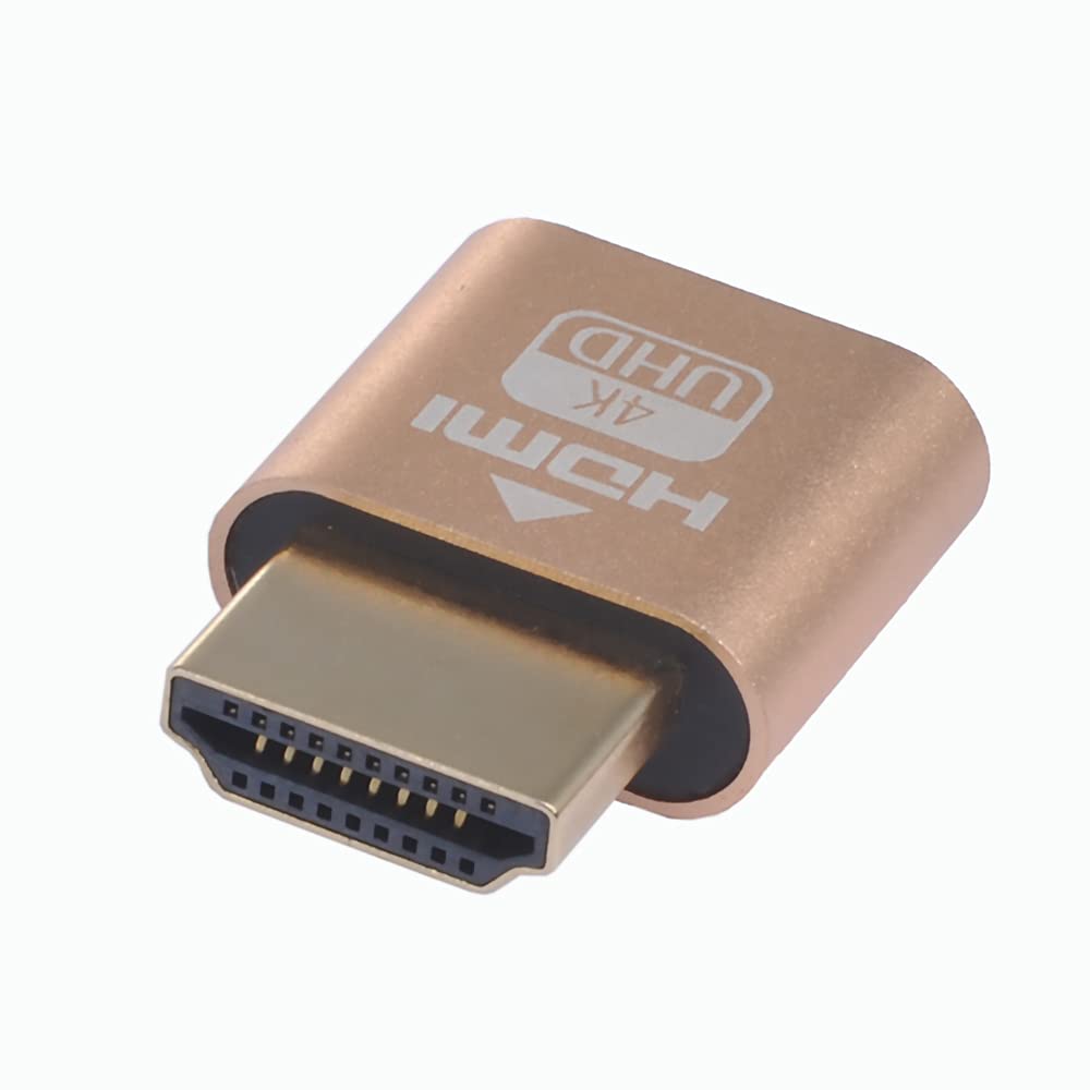 WLGQ 4K HDMI Dummy Load Emulator - High Resolution Virtual Monitor Display Adapter (Black - 1pc) - WLGQHUB