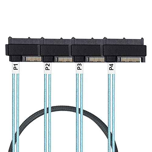 WLGQ Mini SAS SFF-8087 Cable - 6Gbps 4X SAS SFF-8482 Internal Cable for Server RAID Storage System 0.5M/1.6ft - WLGQHUB