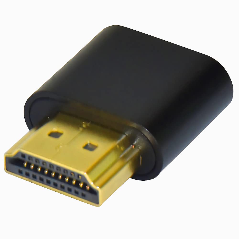 WLGQ 4K HDMI Dummy Load Emulator - High Resolution Virtual Monitor Display Adapter (Black - 1pc) - WLGQHUB