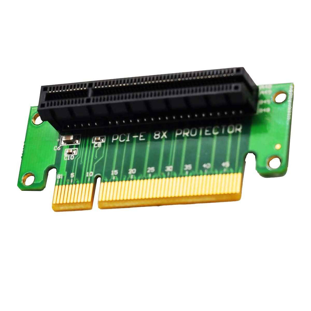 WLGQ PCIe X8 Riser Card Male to Female Adapter, PCI Express 8X Left 90 Degree for Server, Desktop, and Bitcoin Mining Machines - WLGQHUB