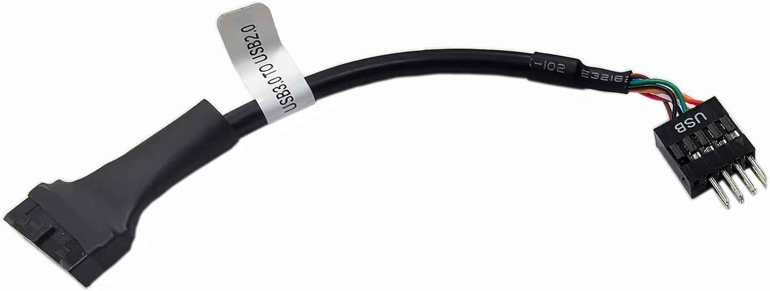 WLGQ USB 3.0 to USB 2.0 Adapter Cable - 19/20 Pin to 9 Pin Internal Header Converter for Desktop PC Motherboard, 480 Mbps Data Transfer Speed - 1 Pack - WLGQHUB