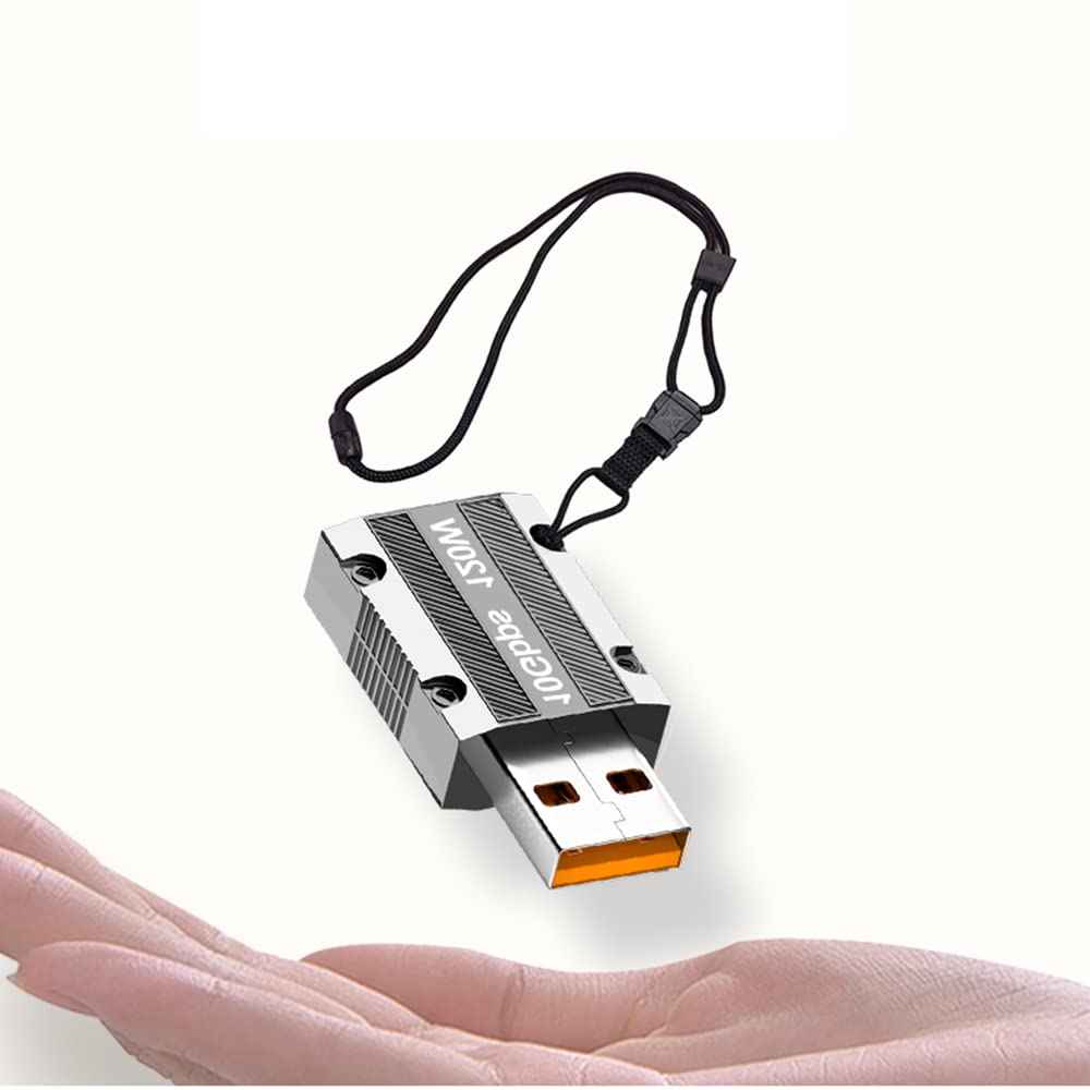 WLGQ 10Gbps USB A to C Adapter - Zinc Alloy Double-Sided USB C Female to USB Male with 10Gbps High-Speed Data Transfer & PD120W Stable Charging (2Pack) - WLGQHUB
