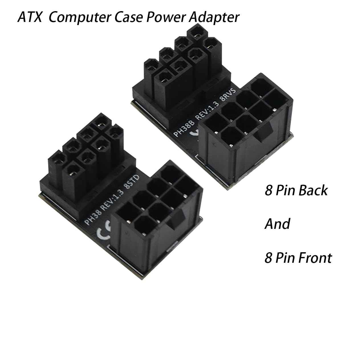 WLGQ ATX Female to Male 6pin Adapter 180 Degree Angled RVS for Desktop Graphics Card - WLGQHUB
