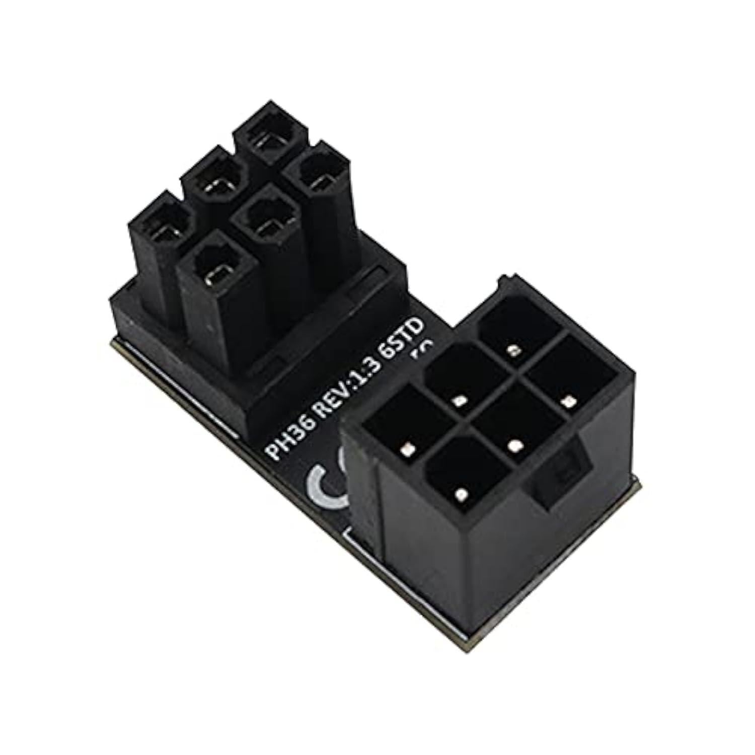 WLGQ ATX Female to Male 6pin Adapter 180 Degree Angled RVS for Desktop Graphics Card - WLGQHUB