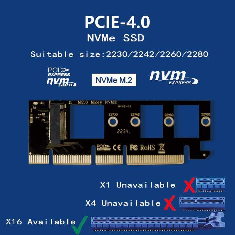 M.2 NVMe SSD PCIe Adapter Card with Silvery White Aluminum Heatsink and Thermal Cooling Solution - WLGQHUB