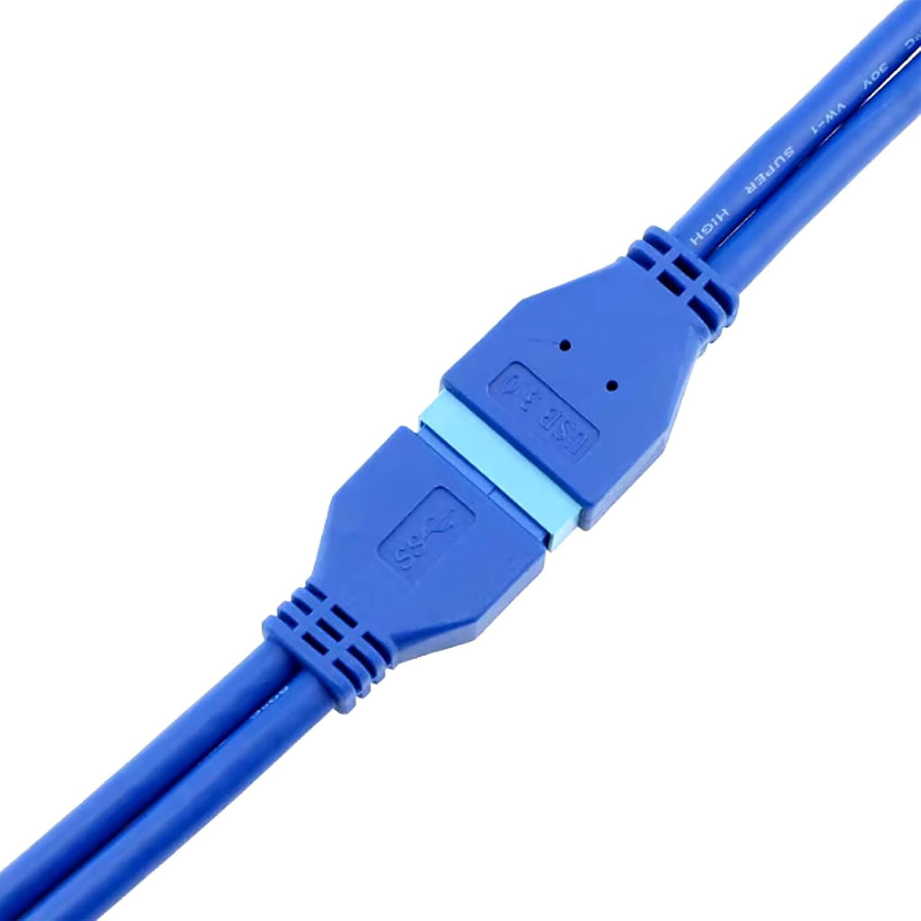 WLGQ USB 3.0 Internal Extension Cable 19/20-Pin Male to Female (0.2m) - High-Speed 5Gbps for Motherboard Headers and Front Panel Ports - WLGQHUB