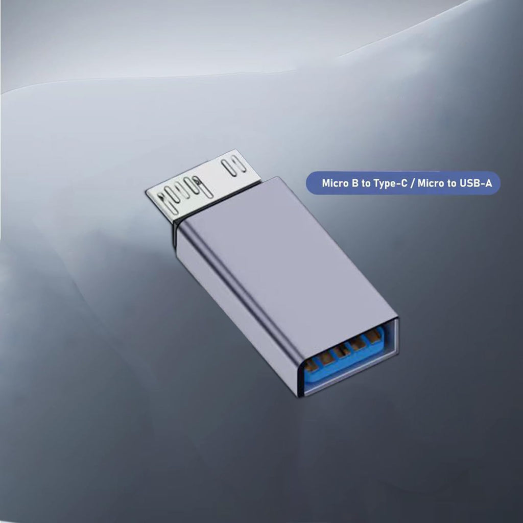 WLGQ USB Micro B to A Adapter - 5Gbps Converter for External Hard Drive, SSD, Camera - OTG Support, Gray (3-Pack) - WLGQHUB