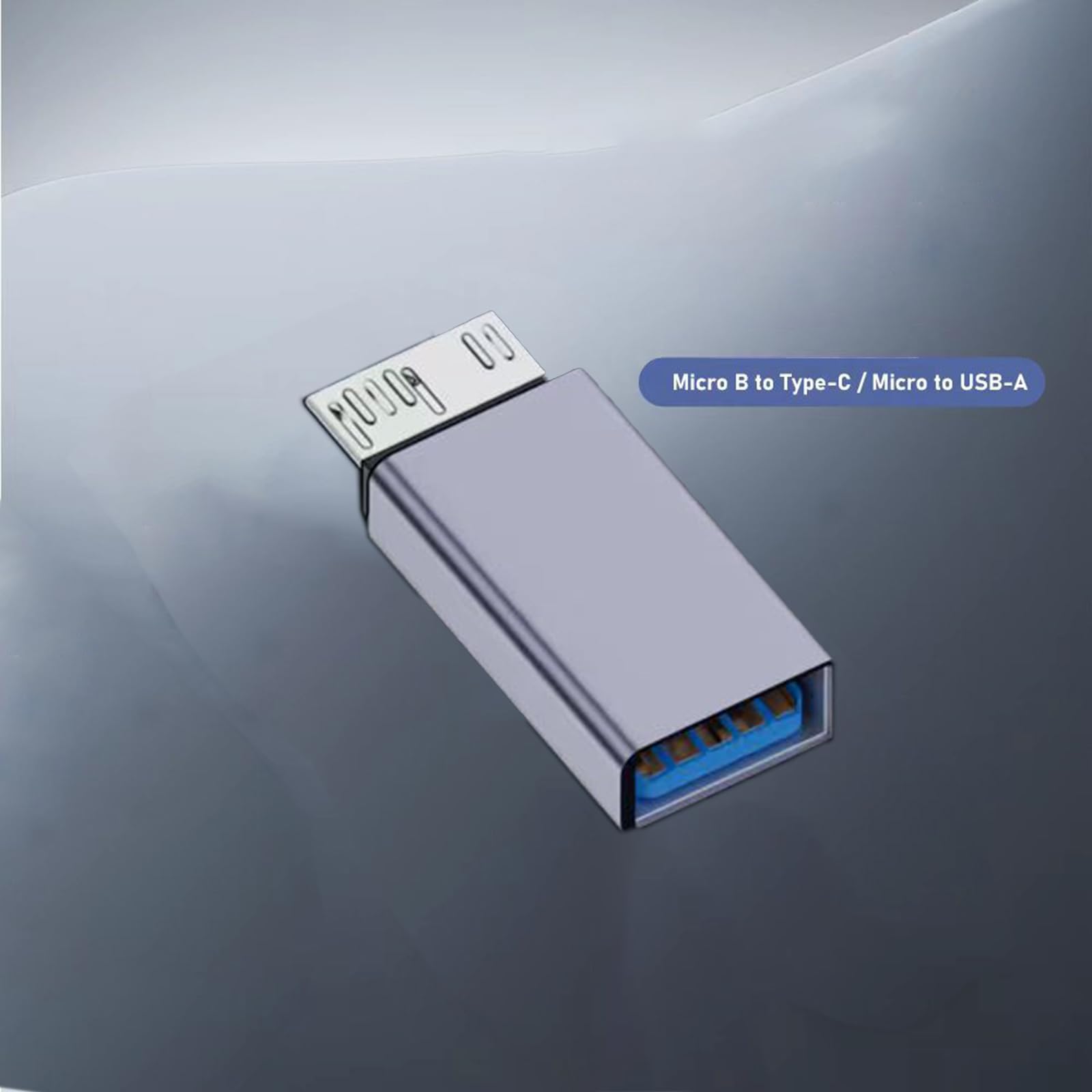 WLGQ USB Micro B to A Adapter - 5Gbps Converter for External Hard Drive, SSD, Camera - OTG Support, Gray (3-Pack) - WLGQHUB