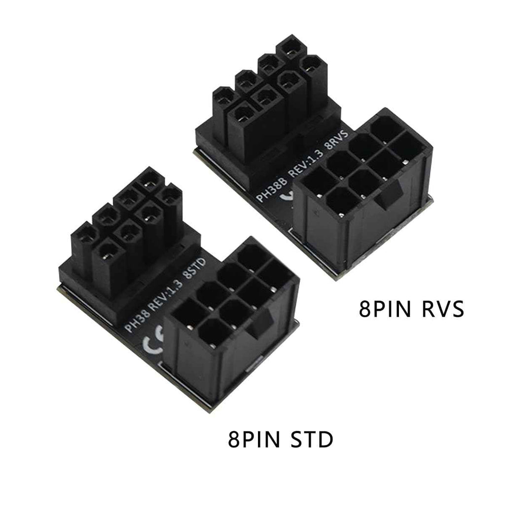 WLGQ ATX Female to Male 6pin Adapter 180 Degree Angled RVS for Desktop Graphics Card - WLGQHUB