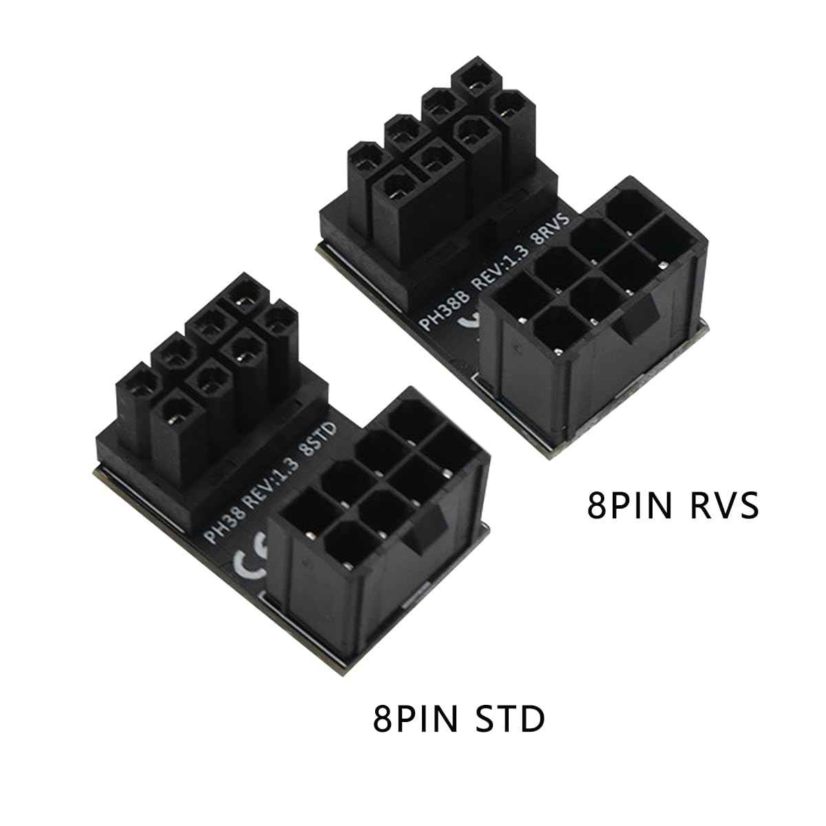 WLGQ ATX Female to Male 6pin Adapter 180 Degree Angled RVS for Desktop Graphics Card - WLGQHUB