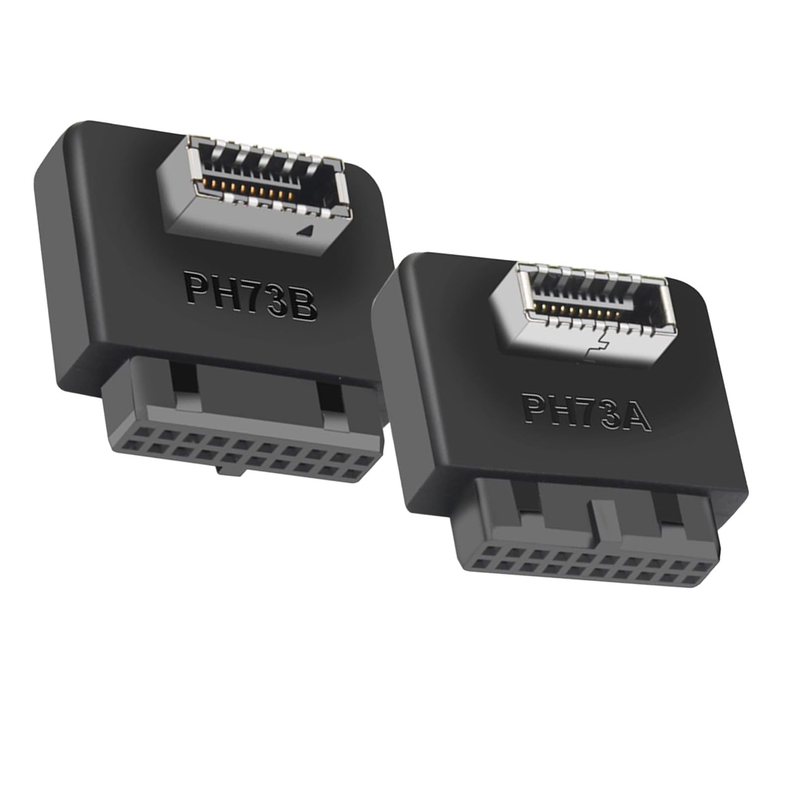 WLGQ USB 3.0 Type E Adapter, Internal USB 3.2 Converter, 19-Pin to TYPE-E, Black - WLGQHUB