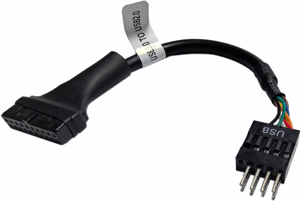 WLGQ USB 3.0 to USB 2.0 Adapter Cable - 19/20 Pin to 9 Pin Internal Header Converter for Desktop PC Motherboard, 480 Mbps Data Transfer Speed - 1 Pack - WLGQHUB
