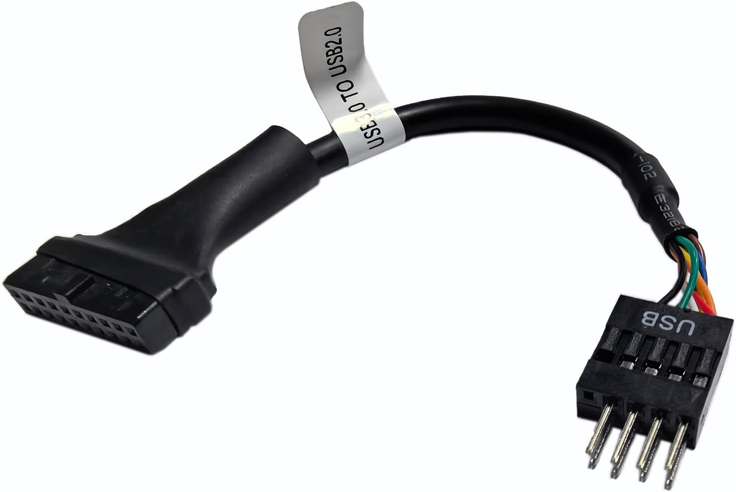 WLGQ USB 3.0 to USB 2.0 Adapter Cable - 19/20 Pin to 9 Pin Internal Header Converter for Desktop PC Motherboard, 480 Mbps Data Transfer Speed - 1 Pack - WLGQHUB