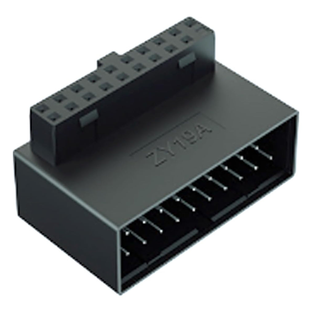 WLGQ USB 3.0 Right Angle Extension Adapter 90 Degree Male to Female for Efficient Cable Management & Easy PC Assembly - WLGQHUB
