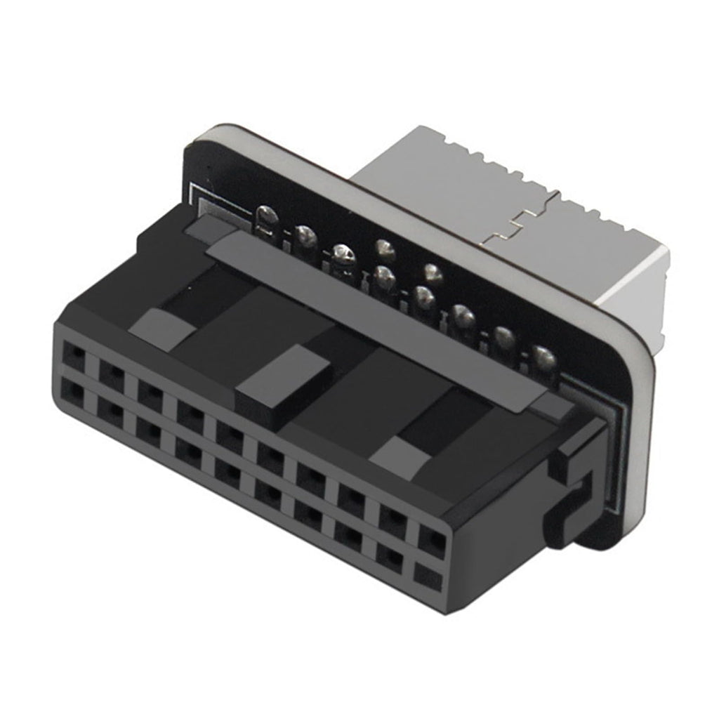 WLGQ USB 3.0 Type E Adapter, Internal USB 3.2 Converter, 19-Pin to TYPE-E, Black - WLGQHUB