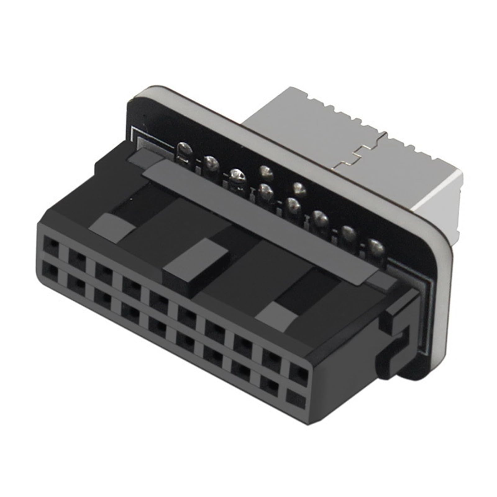 WLGQ USB 3.0 Type E Adapter, Internal USB 3.2 Converter, 19-Pin to TYPE-E, Black - WLGQHUB