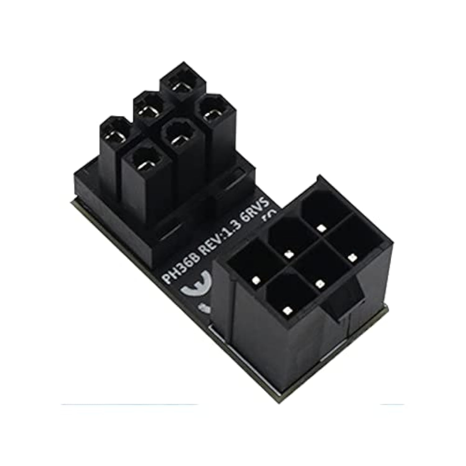 WLGQ ATX Female to Male 6pin Adapter 180 Degree Angled RVS for Desktop Graphics Card - WLGQHUB