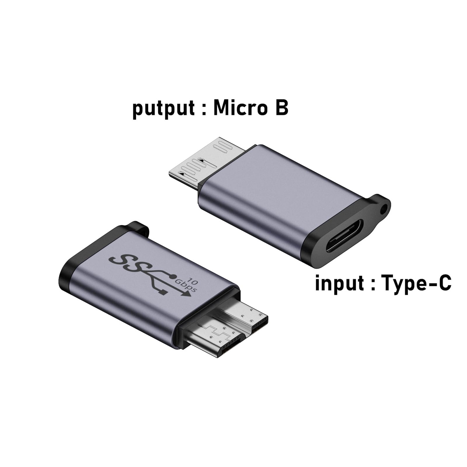WLGQ USB Micro B to A Adapter - 5Gbps Converter for External Hard Drive, SSD, Camera - OTG Support, Gray (3-Pack) - WLGQHUB