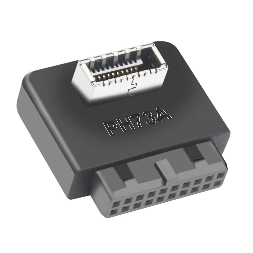 WLGQ USB 3.0 Type E Adapter, Internal USB 3.2 Converter, 19-Pin to TYPE-E, Black - WLGQHUB