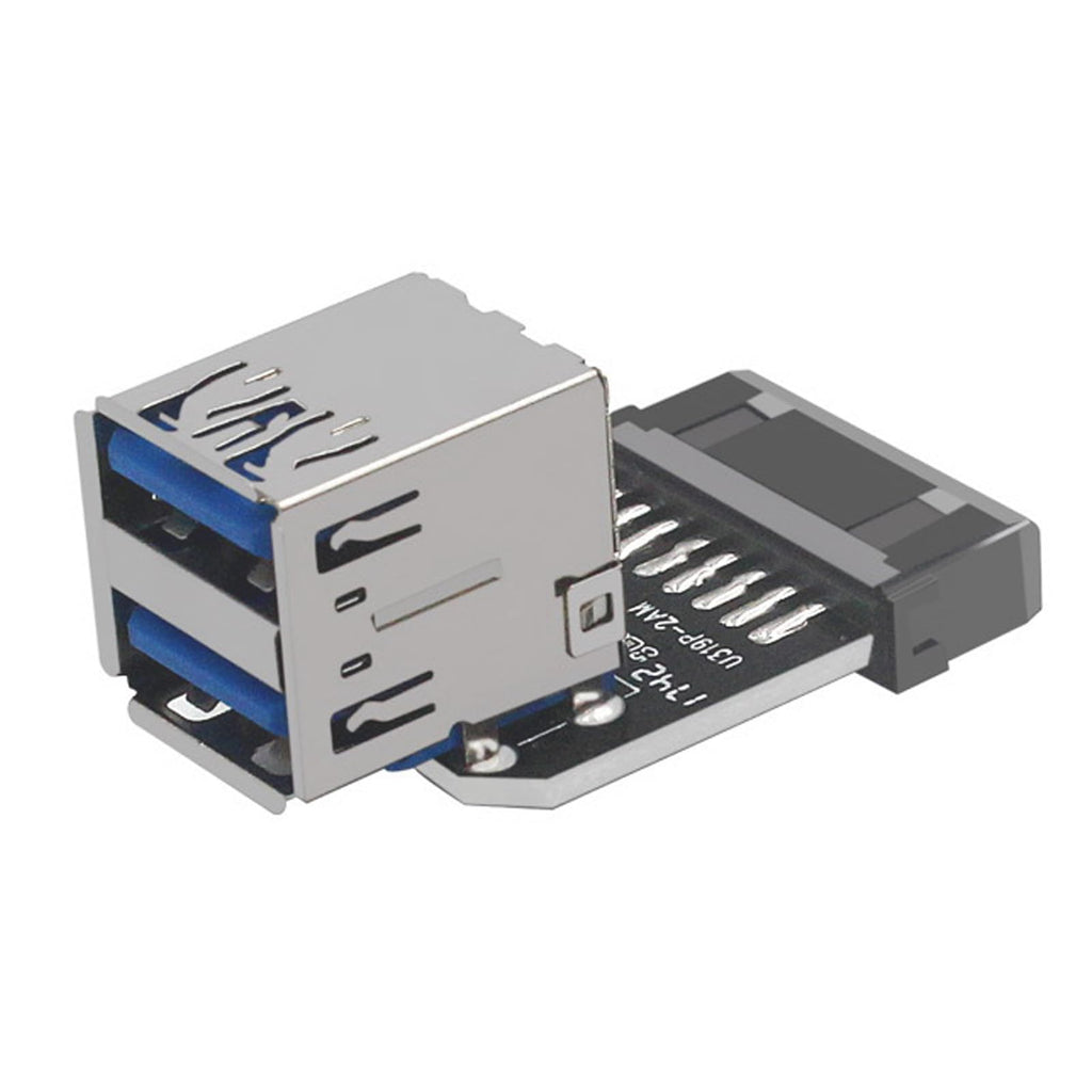 WLGQ USB 3.0 Dual Port Adapter – 19/20 PIN to Dual USB 3.0 Female Header for PC Motherboard Expansion (A) - WLGQHUB