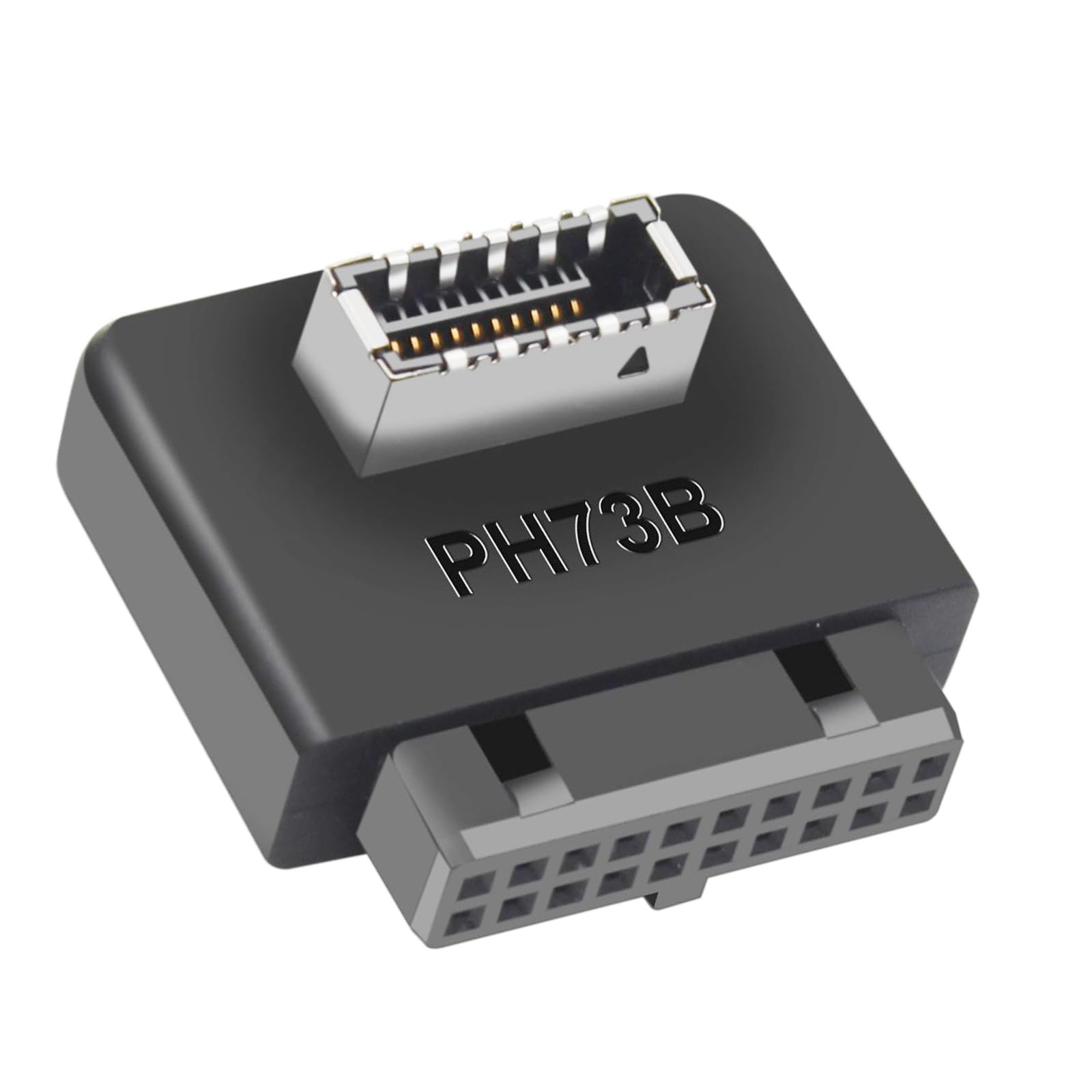 WLGQ USB 3.0 Type E Adapter, Internal USB 3.2 Converter, 19-Pin to TYPE-E, Black - WLGQHUB