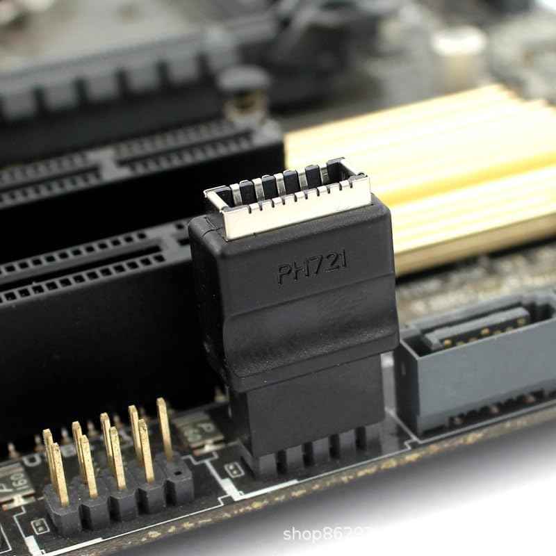 WLGQ USB 2.0 9Pin to Type-E Adapter for Motherboards - Black - WLGQHUB