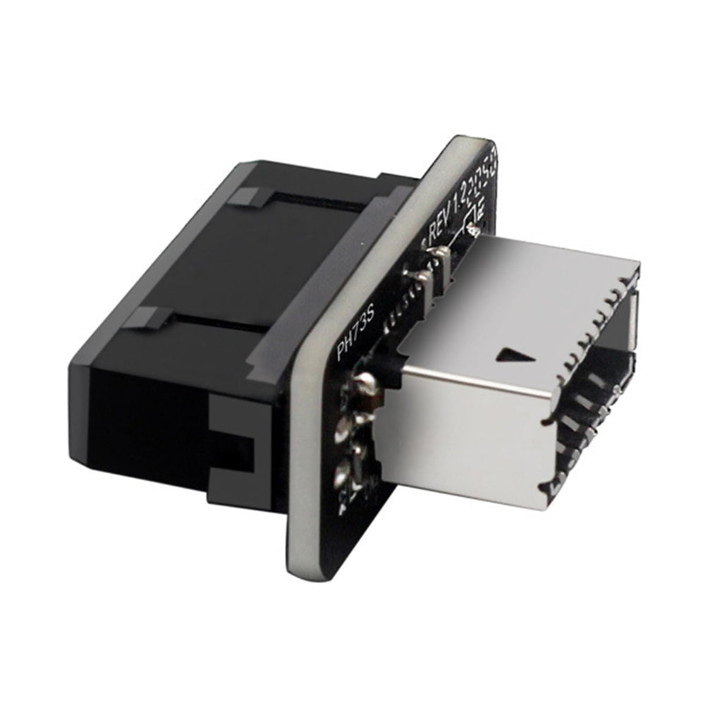 WLGQ USB 3.0 Type E Adapter, Internal USB 3.2 Converter, 19-Pin to TYPE-E, Black - WLGQHUB