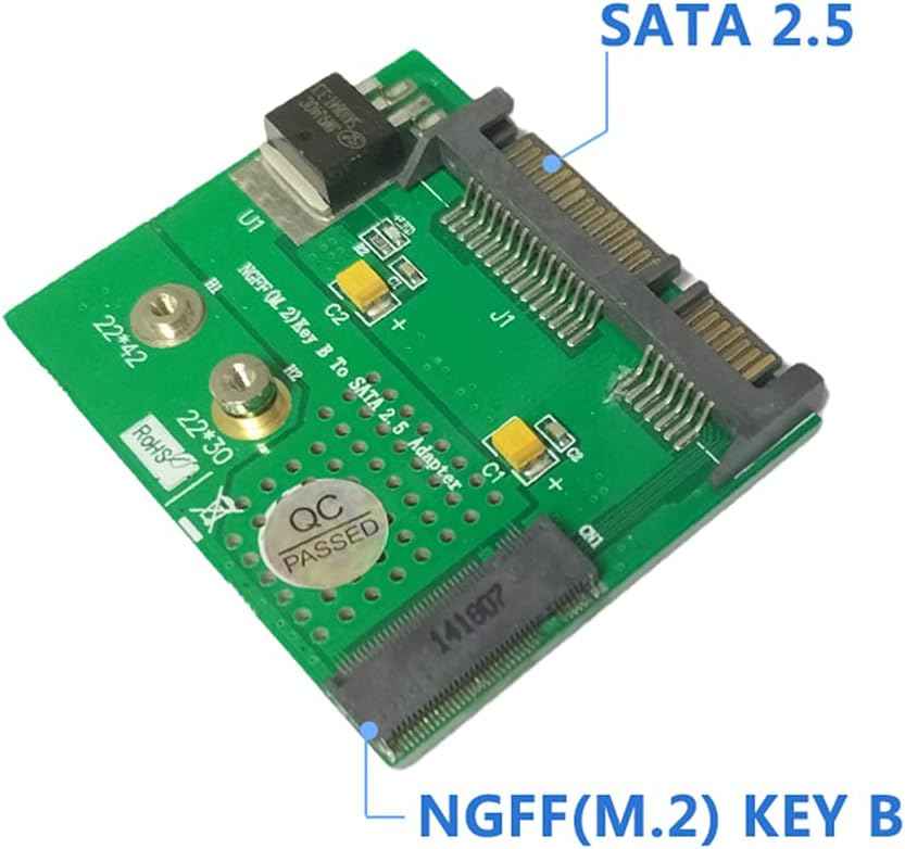WLGQ M.2 to SATA SSD Adapter 2.5 7+15PIN Riser Card Solid State Drive PCBA - WLGQHUB