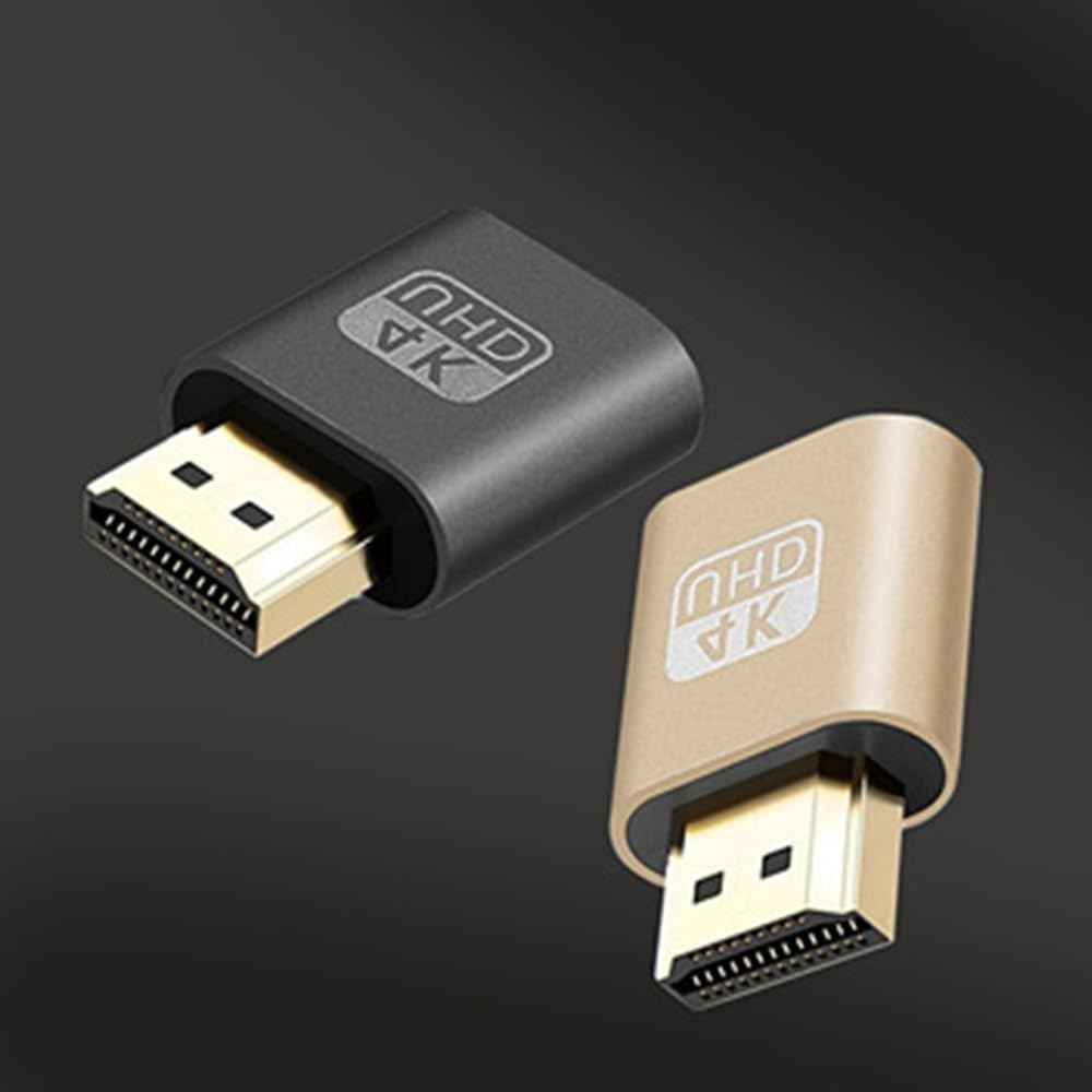 WLGQ 4K HDMI Dummy Load Emulator - High Resolution Virtual Monitor Display Adapter (Black - 1pc) - WLGQHUB