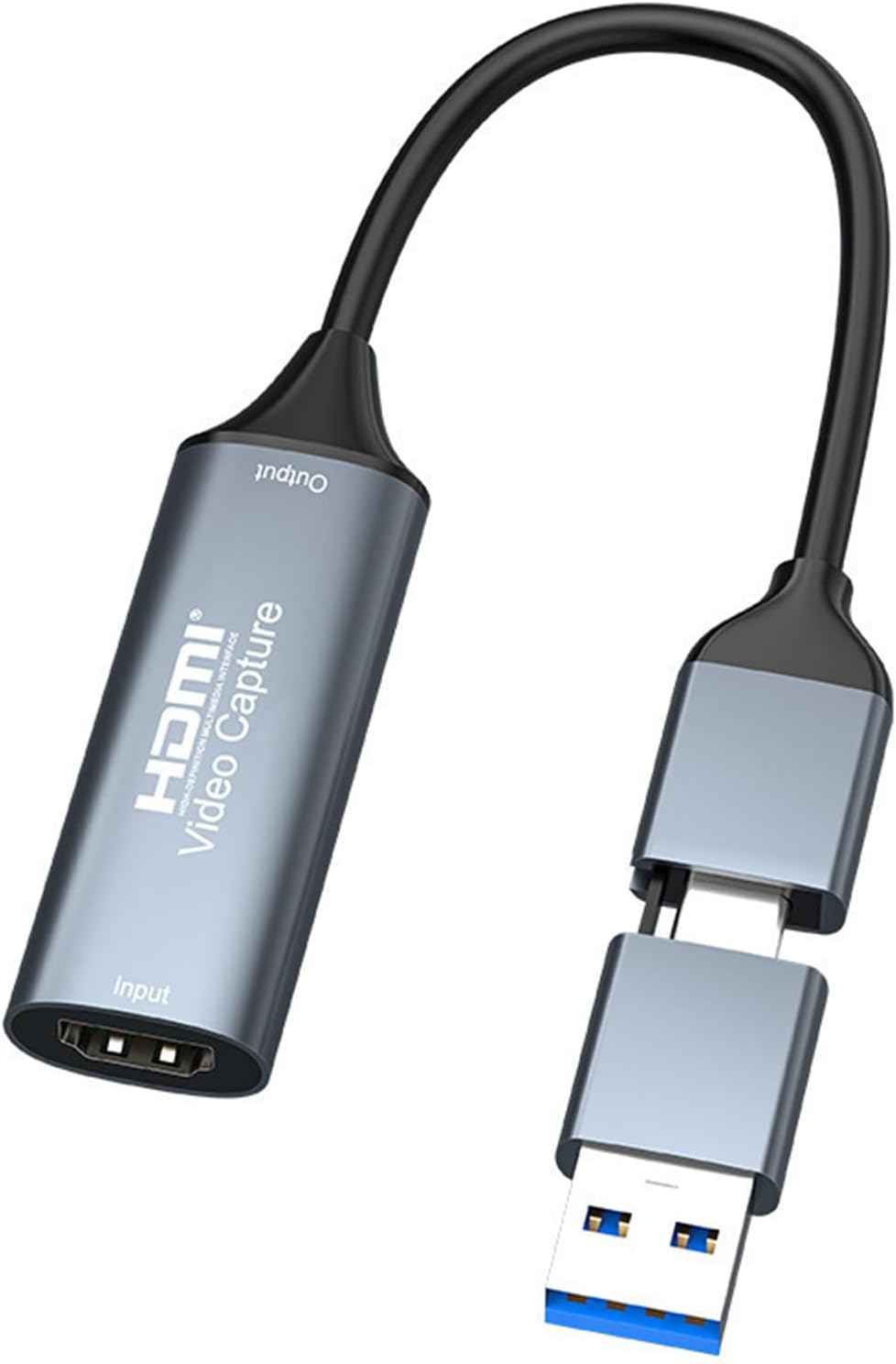 WLGQ HDMI Video Capture Card for 1080P 60FPS Live Streaming & Gaming - Plug & Play HDMI to USB 3.0 & USB-C for DSLR, Camcorder, PC, Mac, Tablet - Low Latency - 1 Pack - WLGQHUB