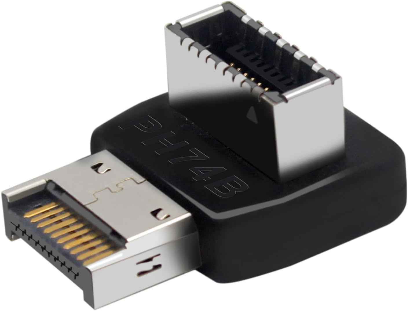 WLGQ USB 3.1 Gen2 Type E Adapter - Male to Female Motherboard Adapter, Black (Mold B) - WLGQHUB