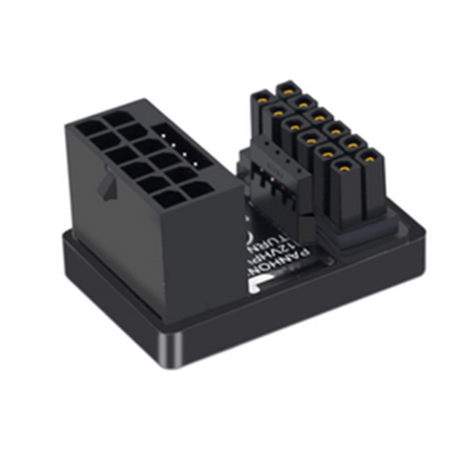 WLGQ ATX 3.0 12VHPWR Adapter - 16Pin to 3x 8-Pin PCIe 5.0 Graphics Card Power Adapter, 600W, 180° Aluminum Alloy, Black - WLGQHUB