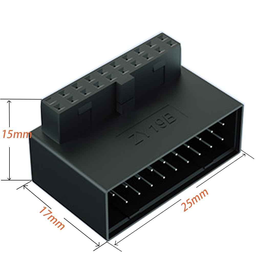 WLGQ USB 3.0 Right Angle Extension Adapter 90 Degree Male to Female for Efficient Cable Management & Easy PC Assembly - WLGQHUB
