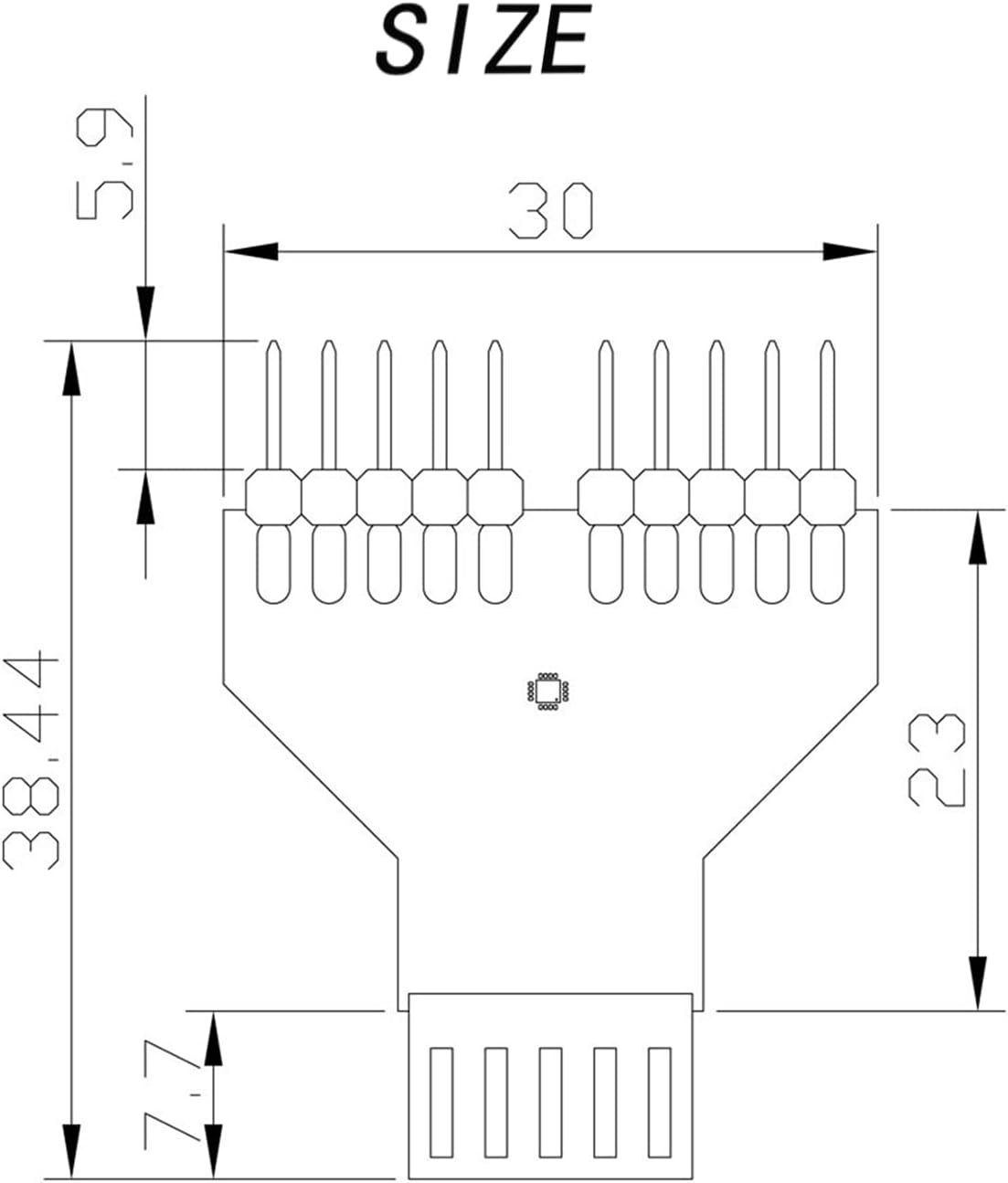WLGQ USB 2.0 Motherboard Adapter - 9Pin Header to Dual Port Internal USB Splitter, Black - WLGQHUB