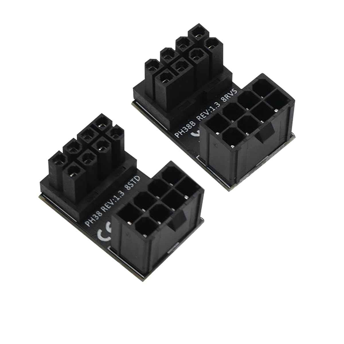 WLGQ ATX Female to Male 6pin Adapter 180 Degree Angled RVS for Desktop Graphics Card - WLGQHUB