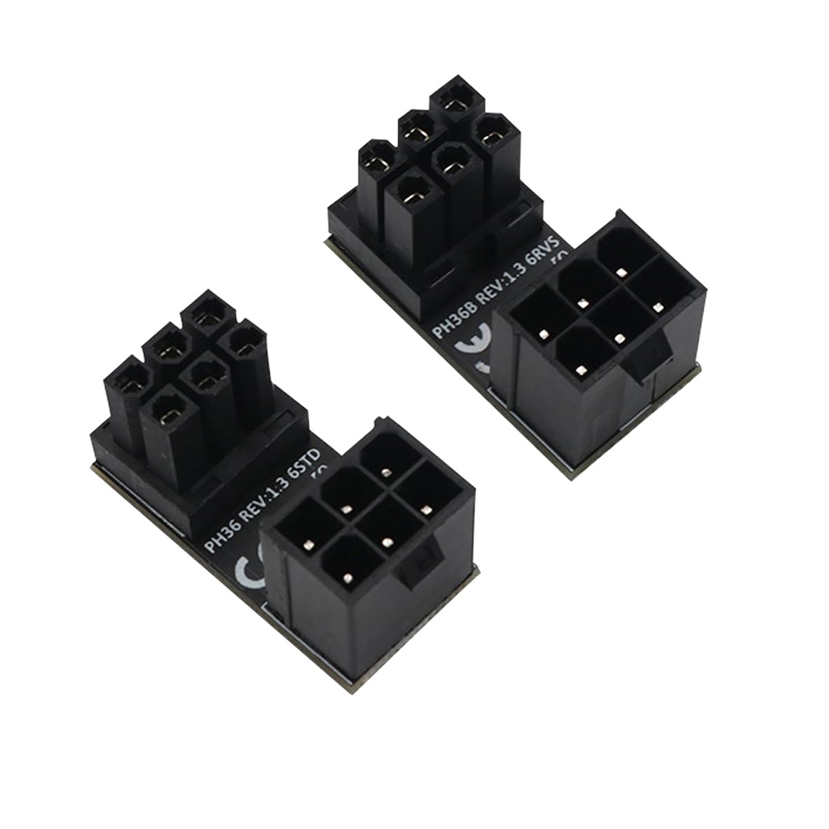 WLGQ ATX Female to Male 6pin Adapter 180 Degree Angled RVS for Desktop Graphics Card - WLGQHUB
