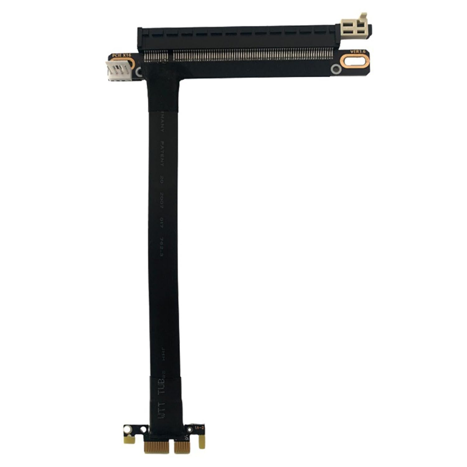 WLGQ PCIe Riser Cable for Mining Rig - x1 to x16 Adapter 0.2m , Black - WLGQHUB