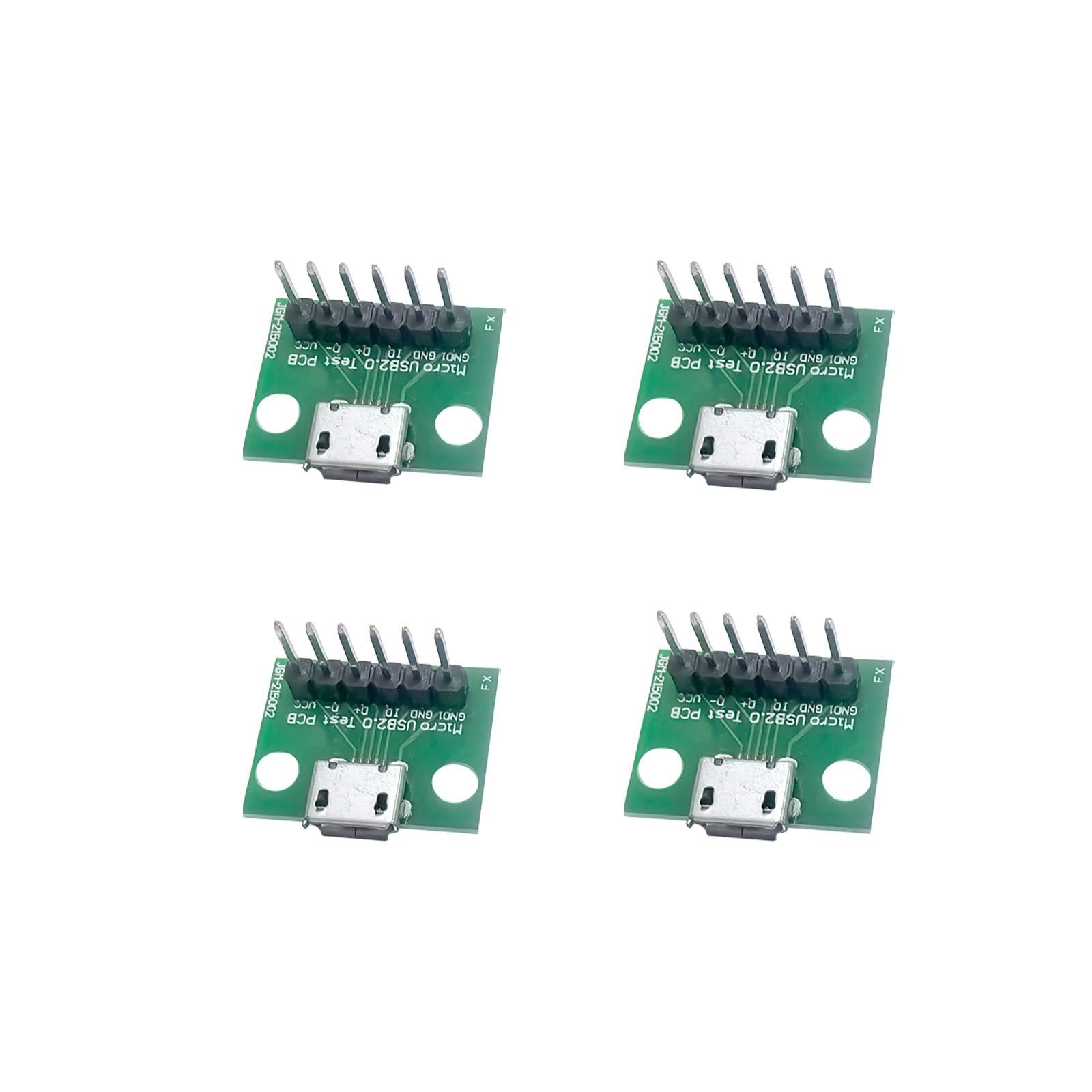 WLGQ Micro USB 2.0 Breakout Board - 6-Pin Test PCB Interface, 10 Pack for Easy Connections - WLGQHUB